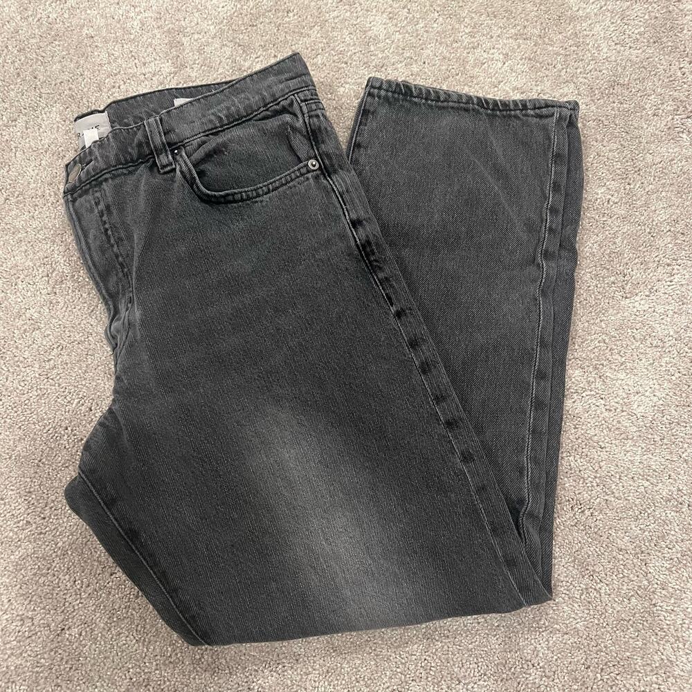 Frame Women's Le Slouch Black Grey Distressed Straight Leg‎ Jean Size 30